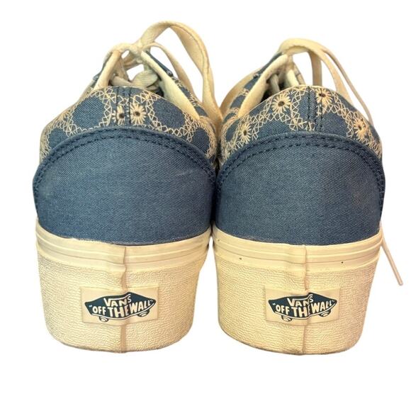 Women's Vans Old Skool Stackform Leopard Blue Sneakers Size 9 - Picture 5 of 10